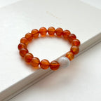 BS210 [Cancer Leo | July] Red agate and gray agate bracelet