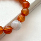 BS210 [Cancer Leo | July] Red agate and gray agate bracelet
