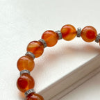 BS211 [Cancer Leo | July] Red agate lavender amethyst ring silver-plated bracelet