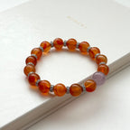 BS211 [Cancer Leo | July] Red agate lavender amethyst ring silver-plated bracelet