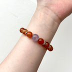 BS211 [Cancer Leo | July] Red agate lavender amethyst ring silver-plated bracelet