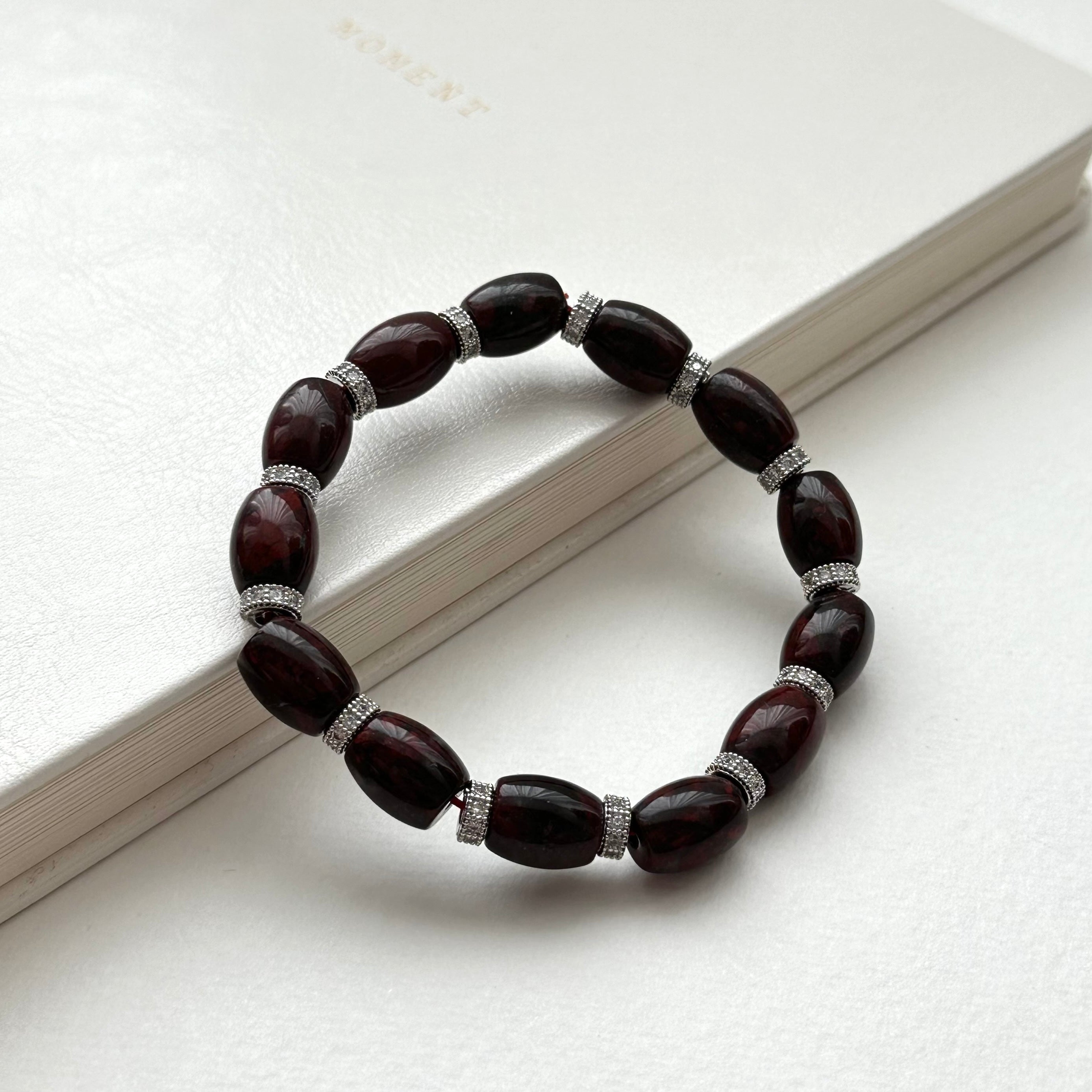 BS212 [Pisces Aries | Born in March] Bloodstone Classic Silver-plated Bracelet