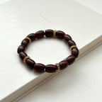 BS213 [Pisces Aries | Born in March] Bloodstone Classical Gold-plated Bracelet