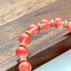 BS30 [Lucky] Watermelon Red 18K Gold-plated Classic Bracelet Watermelon Quartz Classic Gold Accessories Bracelet