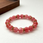 BS31 [Lucky] Watermelon Red 18K Gold-plated Bracelet Watermelon Quartz Classic Gold Accessories Bracelet
