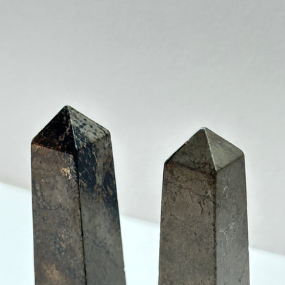 TS11 [Powerful Energy Guardian Series] Chalcopyrite Four-cornered Obelisk Crystal Column Office and Home Healing Decoration