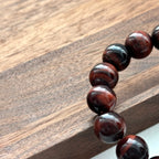 BS218 [Gemini Birthstone] Red Tiger Eye Simple Silver-plated Bracelet