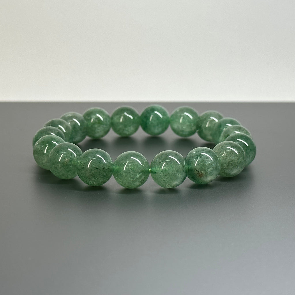 B21 [Optimistic and Positive] Green Strawberry Crystal Pure Bead Bracelet