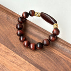 BS221 [Gemini Birthstone] Red Tiger Eye 18k Empty Gold-plated Bracelet