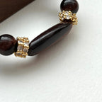 BS223 [Gemini Birthstone] Red Tiger Eye 14k Gear Gold-plated Bracelet