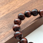 BS223 [Gemini Birthstone] Red Tiger Eye 14k Gear Gold-plated Bracelet