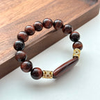 BS221 [Gemini Birthstone] Red Tiger Eye 18k Empty Gold-plated Bracelet