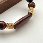 BS221 [Gemini Birthstone] Red Tiger Eye 18k Empty Gold-plated Bracelet