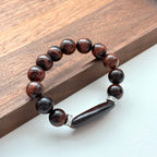 BS219 [Gemini Birthstone] Red Tiger Eye Ring Silver Plated Bracelet