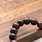 BS217 [Gemini Birthstone] Red Tiger Eye 18k Gold Plated Ball Bracelet