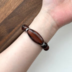 BS219 [Gemini Birthstone] Red Tiger Eye Ring Silver Plated Bracelet