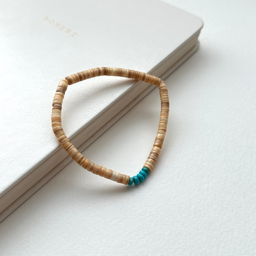 BS224 [Lucky Courage] Shell Turquoise Bracelet