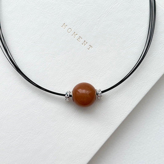 N58 [Taurus Gemini | May] Red Aventurine Copper Wire Silver Plated Necklace