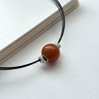 N58 [Taurus Gemini | May] Red Eastern Tombs | Silver-plated Copper Wire | Necklace