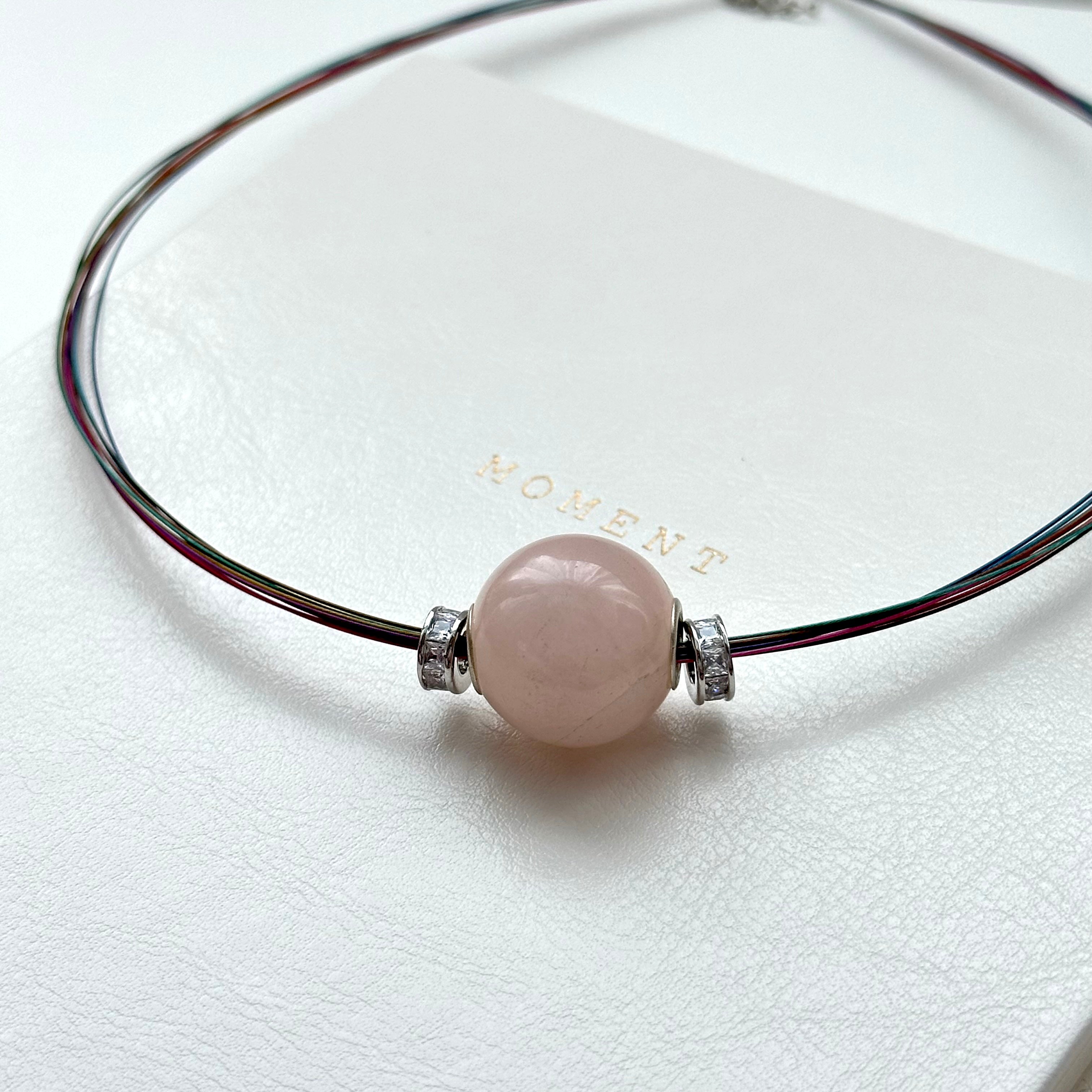 N59 [Libra-Scorpio | October] Rose Quartz | Silver-plated Copper Wire | Necklace