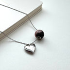 N62 [Peace] Rosemary Stone | Commemorative Heart | Silver Plated Necklace