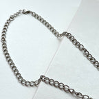 N63 [Ink Brush] Jasmine | Black Jasmine | Rectangular Silver-Plated Chain | Necklace