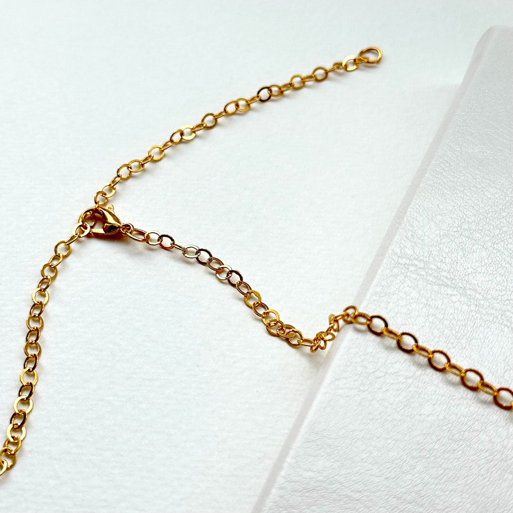 N64 [Ink Brush] Jasmine | Black Jasmine | Water Droplet Gold Plated | Necklace