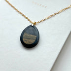 N64 [Ink Brush] Jasmine | Black Jasmine | Water Droplet Gold Plated | Necklace