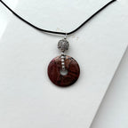 N65 [Peace] Rhodochrosite | Safety Buckle | Silver Plated | Necklace