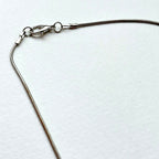 N67 [Ink Brush] Jasmine | Black Jasmine | Oval Silver-Plated Necklace