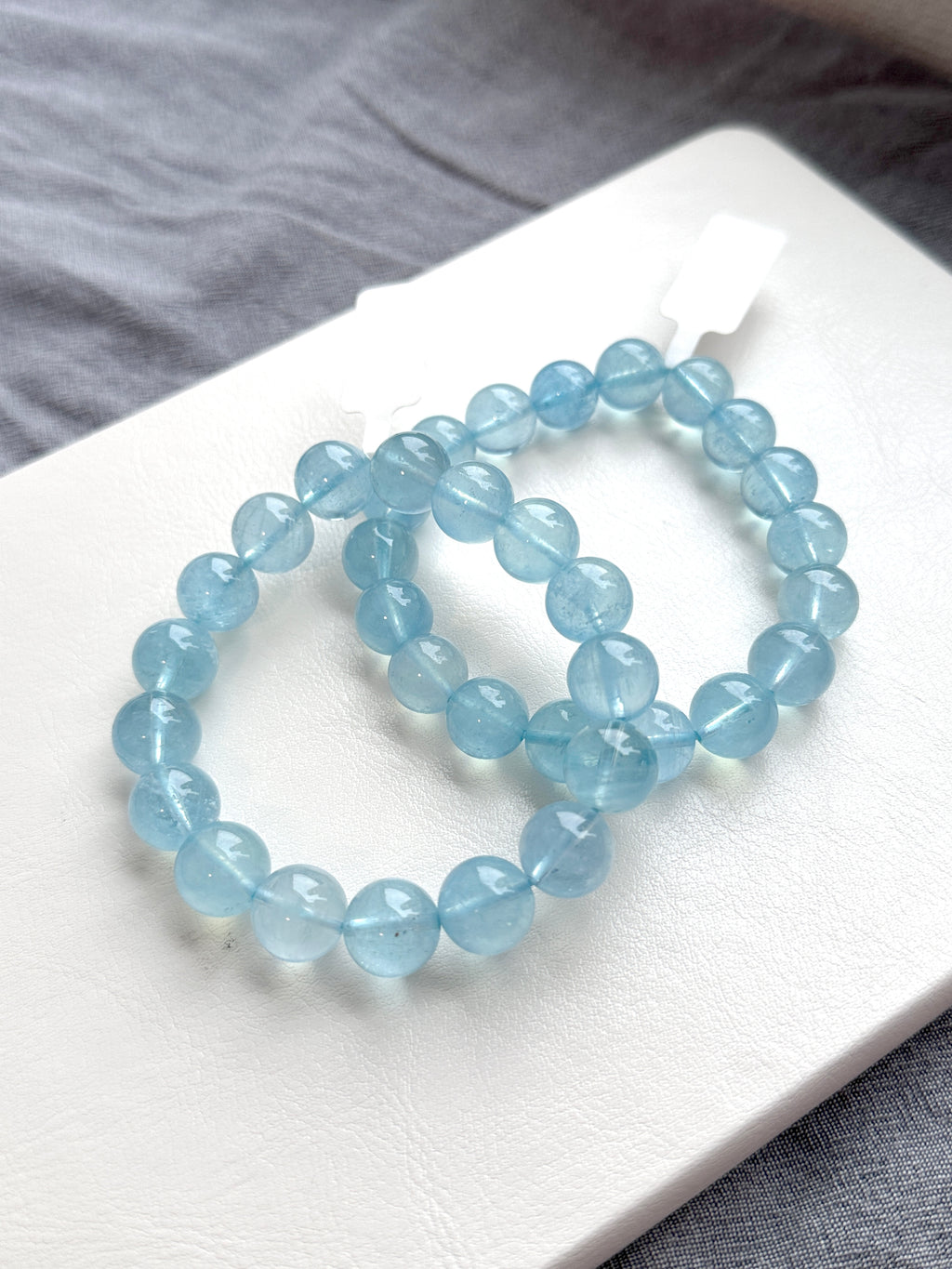 B004【雙魚牡羊座｜3月誕生石】海藍寶純珠手鏈手串