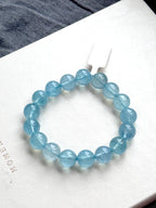 B004【雙魚牡羊座｜3月誕生石】海藍寶純珠手鏈手串