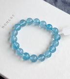 B004【雙魚牡羊座｜3月誕生石】海藍寶純珠手鏈手串
