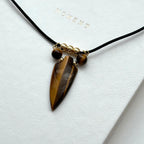 N69 [Cancer-Leo | July] Yellow Tiger Eye | Arrow | Gold Plated | Necklace