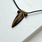 N69 [Cancer-Leo | July] Yellow Tiger Eye | Arrow | Gold Plated | Necklace