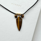N69 [Cancer-Leo | July] Yellow Tiger Eye | Arrow | Gold Plated | Necklace