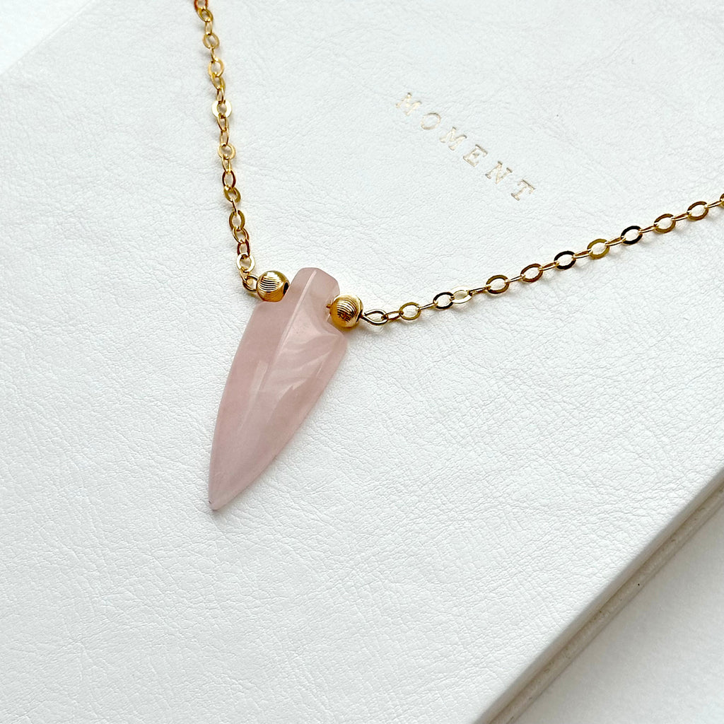 N70【天秤天蠍座|10月】粉晶|箭頭|鍍金球|頸鏈項鏈