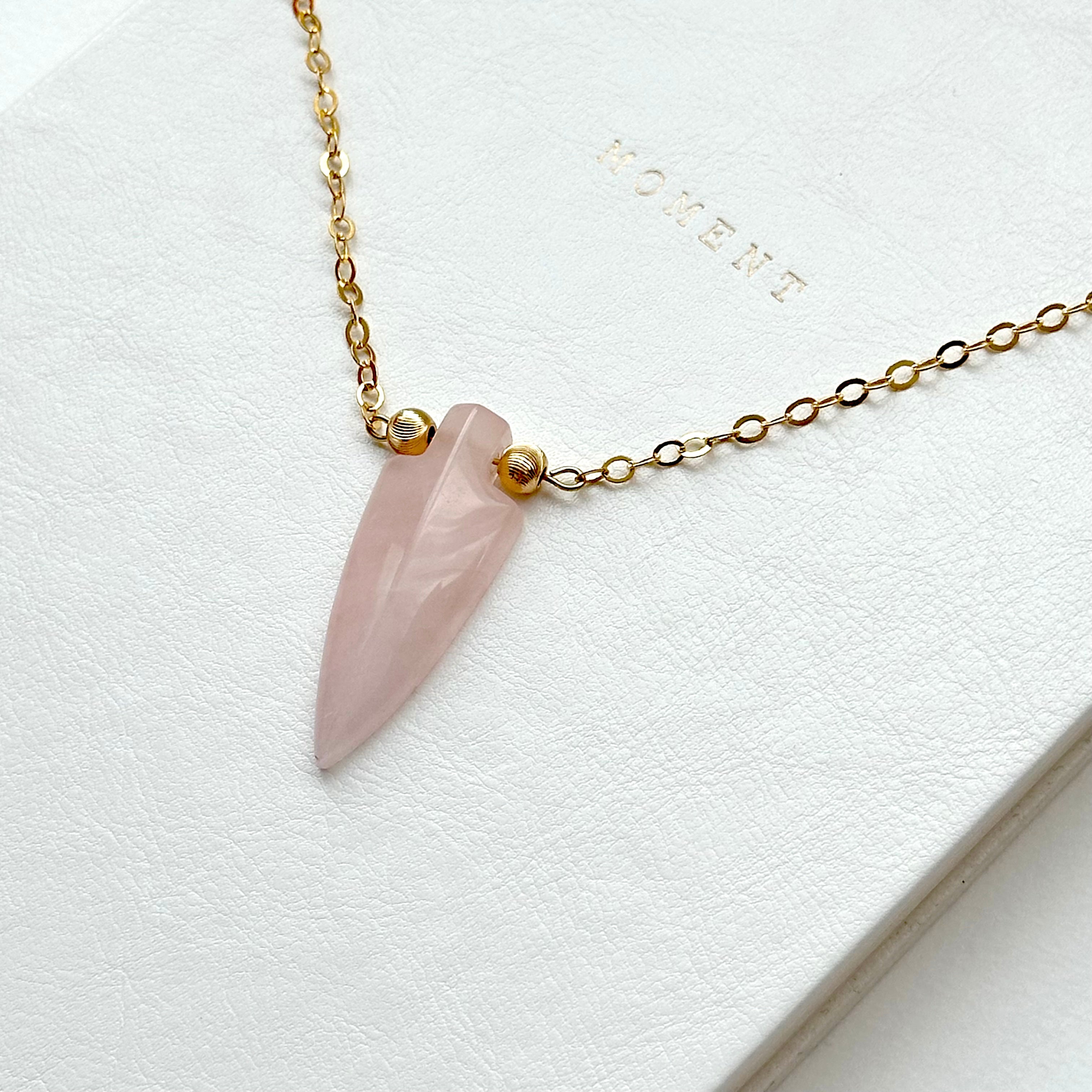 N70【天秤天蠍座|10月】粉晶|箭頭|鍍金球|頸鏈項鏈