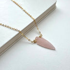 N70【天秤天蠍座|10月】粉晶|箭頭|鍍金球|頸鏈項鏈