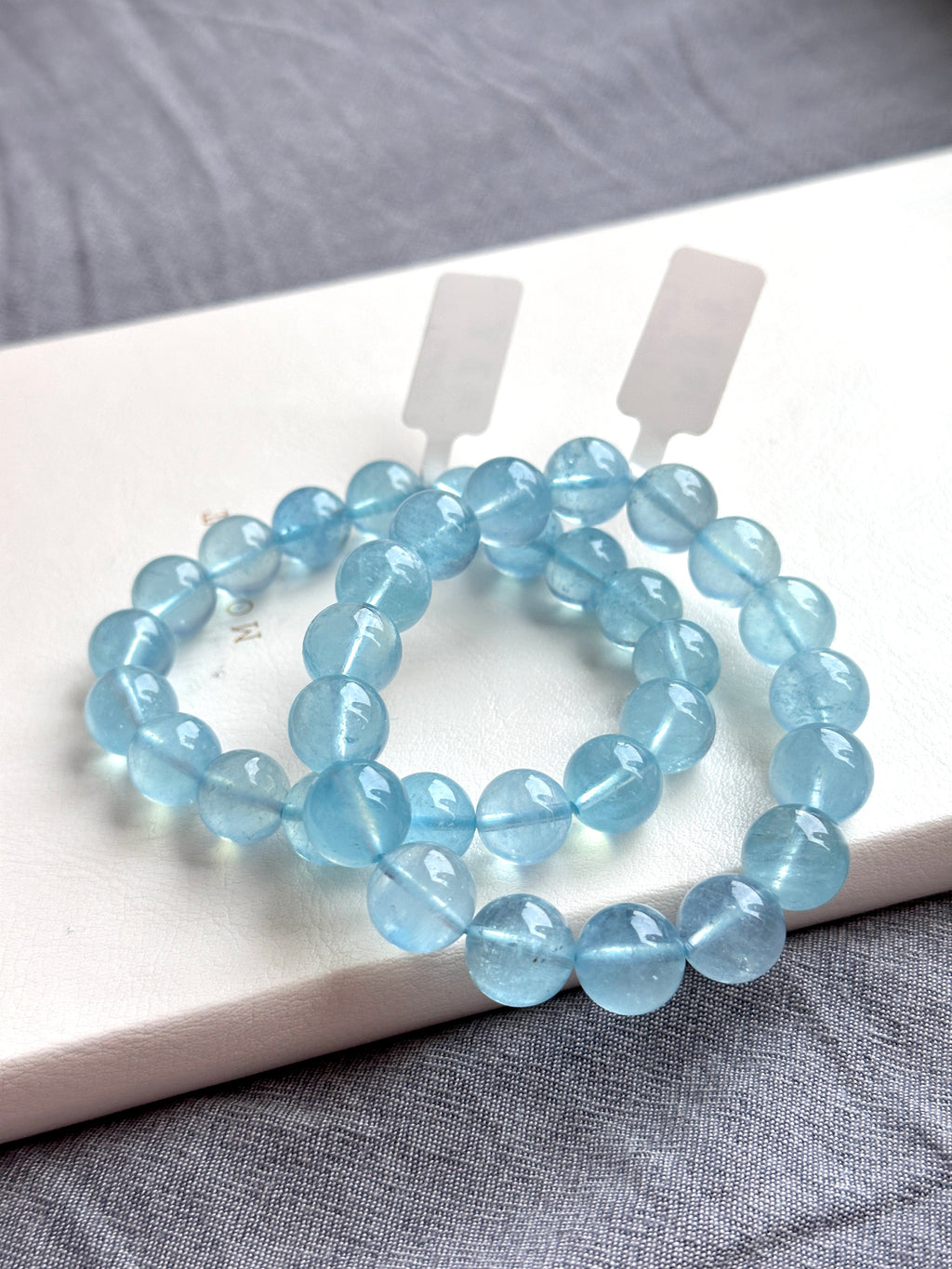 B004【雙魚牡羊座｜3月誕生石】海藍寶純珠手鏈手串