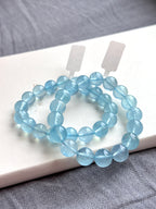 B004【雙魚牡羊座｜3月誕生石】海藍寶純珠手鏈手串