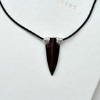 N72 [Gemini Birthstone] Red Tiger's Eye | Arrowhead | Silver Plated | Necklace