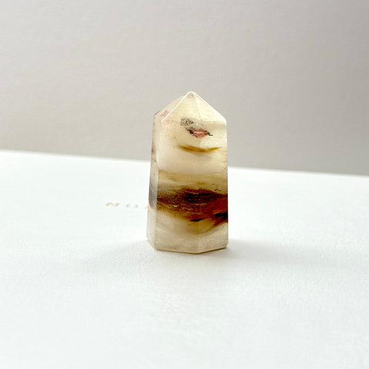 TS19【Stone of Wisdom】Small Yellow Fluorite Hexagonal Crystal Column for Office or Home Healing Decorations to Attract Wealth