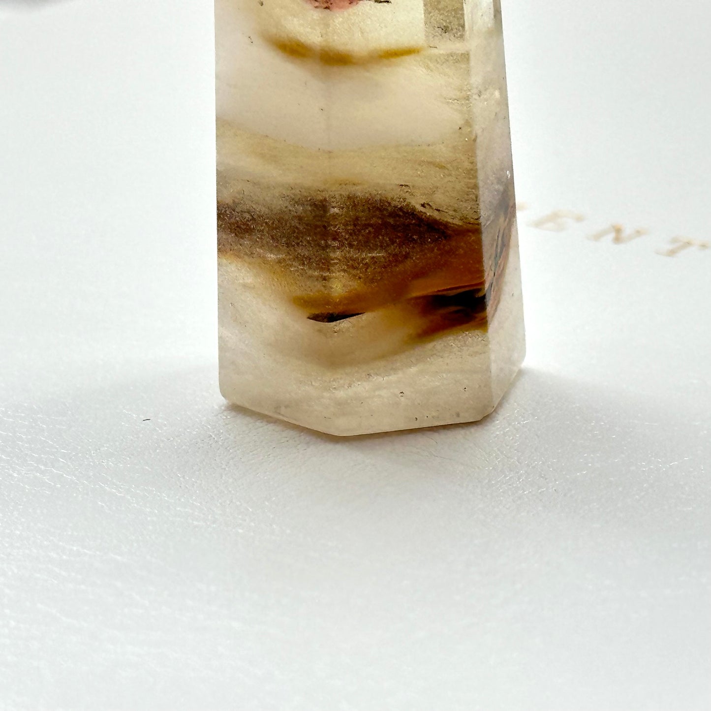 TS19【Stone of Wisdom】Small Yellow Fluorite Hexagonal Crystal Column for Office or Home Healing Decorations to Attract Wealth