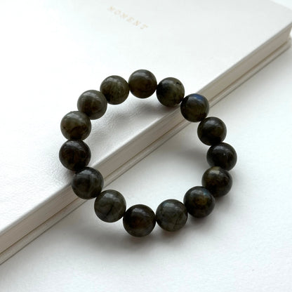 B85 [Protecting Love] Labradorite Pure Pearl Bracelet