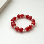 BS226 [Lucky] Watermelon Stone Freshwater Pearl Bracelet