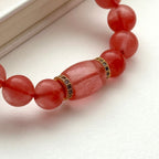 BS227 [Lucky] Watermelon Stone Classical Ring 18k Gold Plated Bracelet