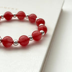 BS228 [Lucky] Watermelon Stone Simple Silver-plated Bracelet