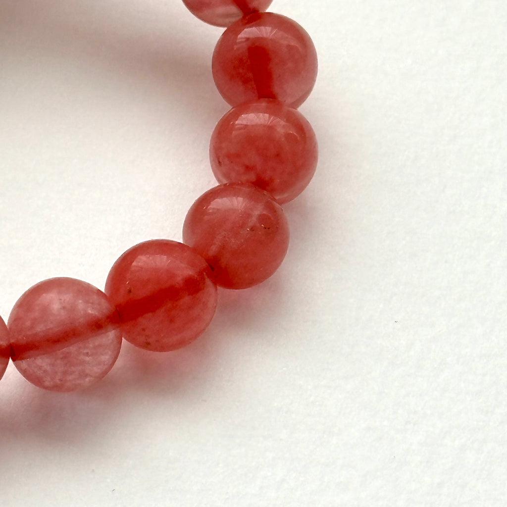 BS230 [Lucky] Watermelon Stone Heart Gold-plated Bracelet