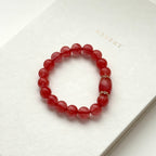 BS230 [Lucky] Watermelon Stone Heart Gold-plated Bracelet